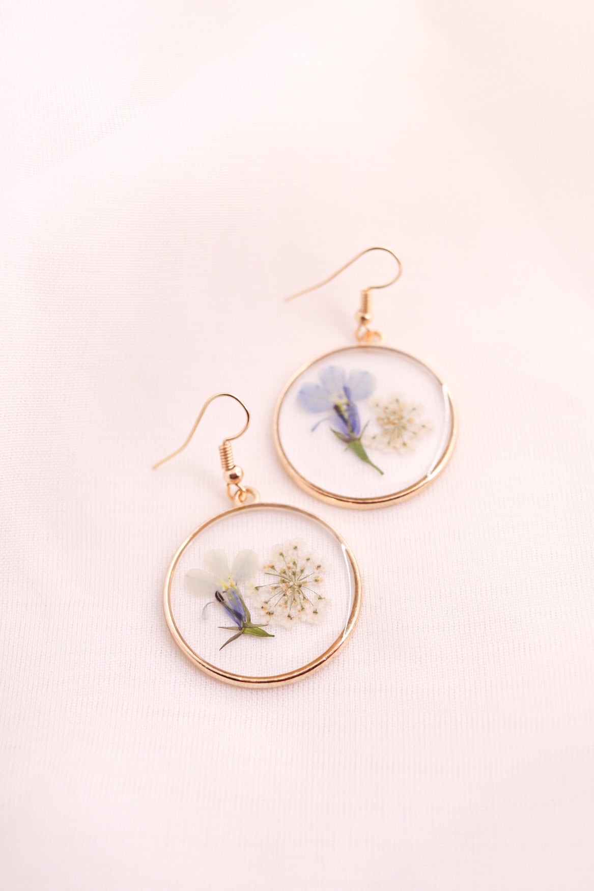 Forget Me Not Earrings Real Pressed Flower Earrings, Botanical Clear Resin Wildflower Earring, Perfect Gift For Her