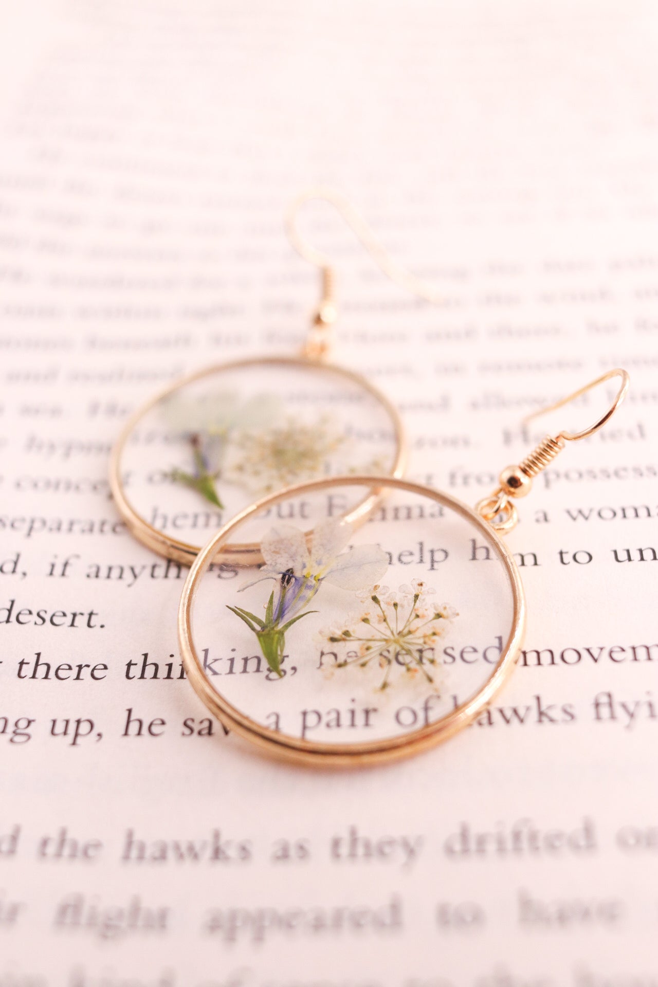 Forget Me Not Earrings Real Pressed Flower Earrings, Botanical Clear Resin Wildflower Earring, Perfect Gift For Her