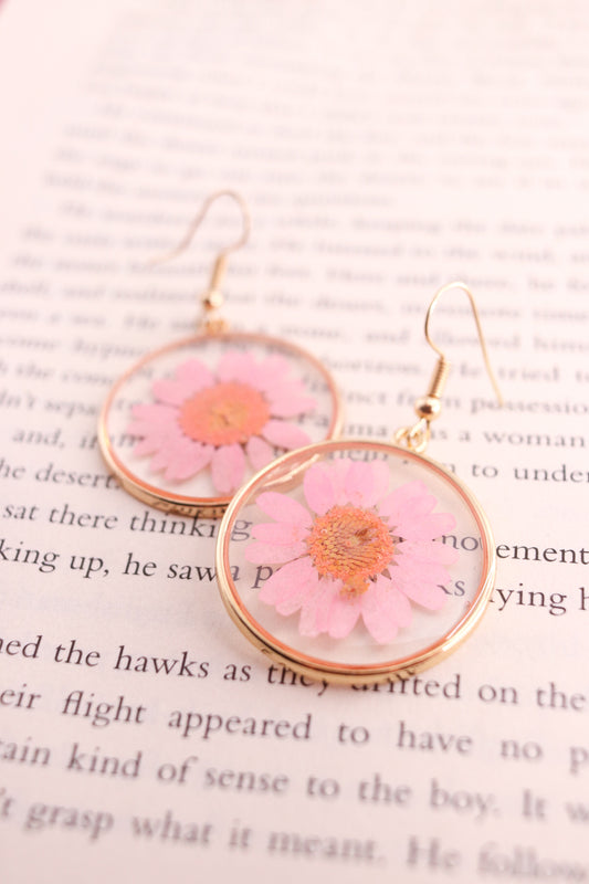 Light Pink Daisy Earrings