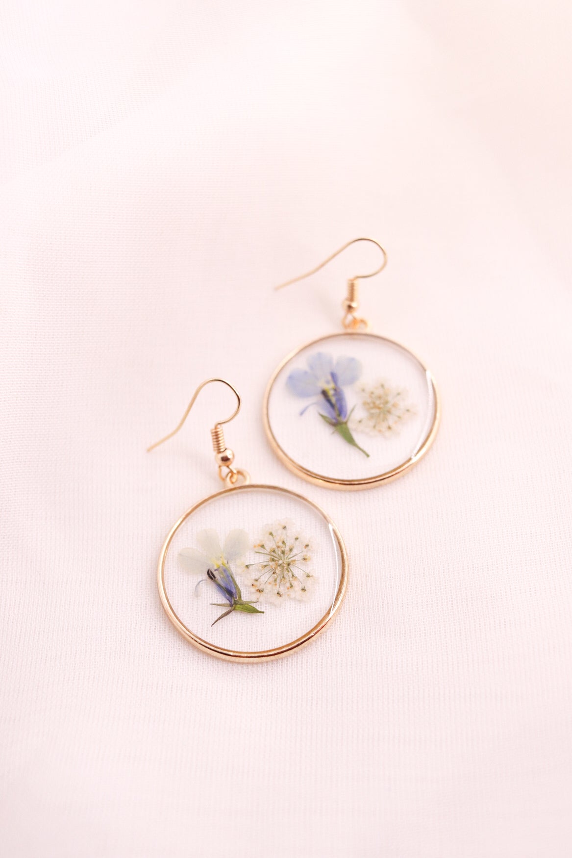 Forget Me Not Earrings Real Pressed Flower Earrings, Botanical Clear Resin Wildflower Earring, Perfect Gift For Her