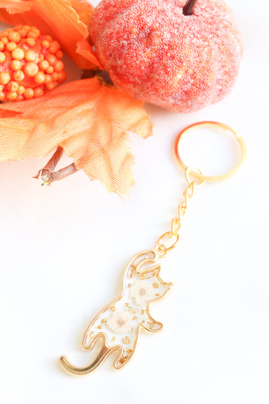 Clear Kitty Keychain - Double-sided