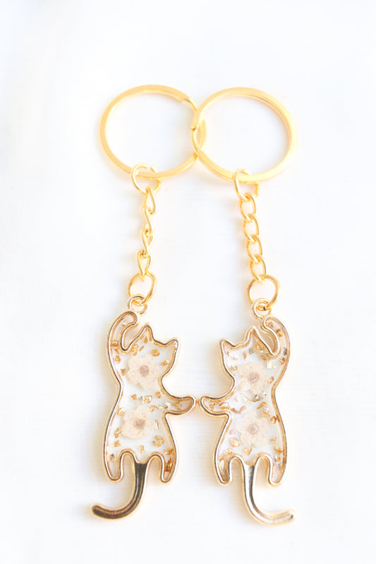 Clear Kitty Keychain - Double-sided
